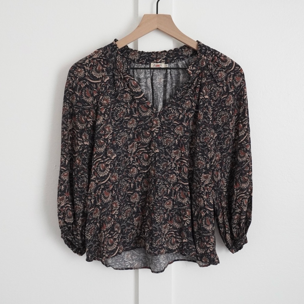 Faherty Portia Puff Sleeve Top